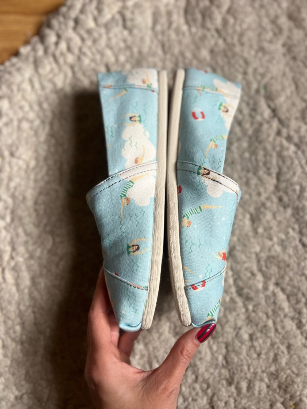 TOMS Blue Glow Swimmers Alpargata Slip On Canvas Shoes Women's 8.5 - Picture 7 of 13